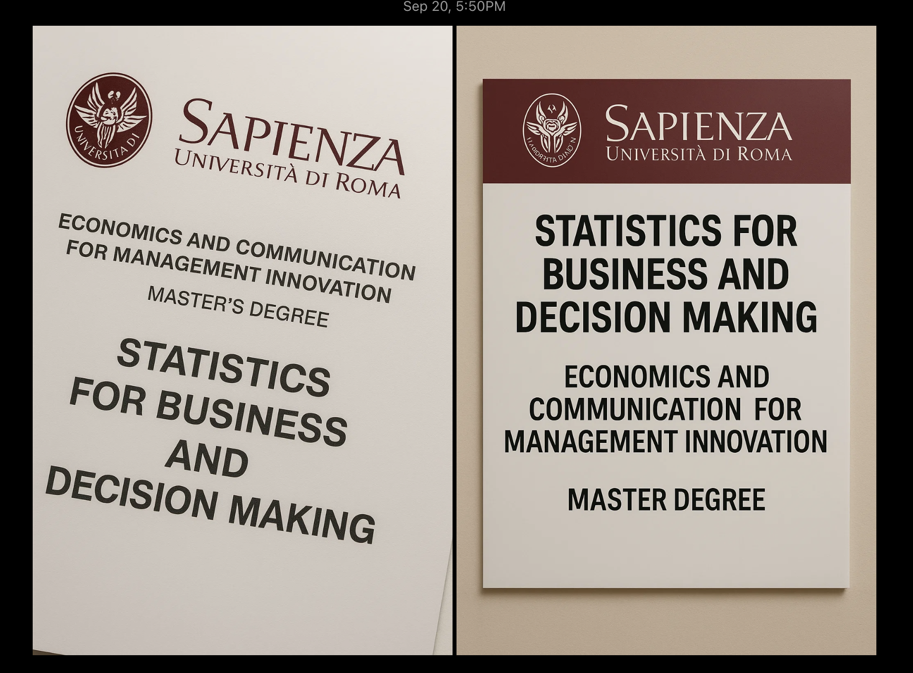 Statistics for Business and Decision Making 2025/26