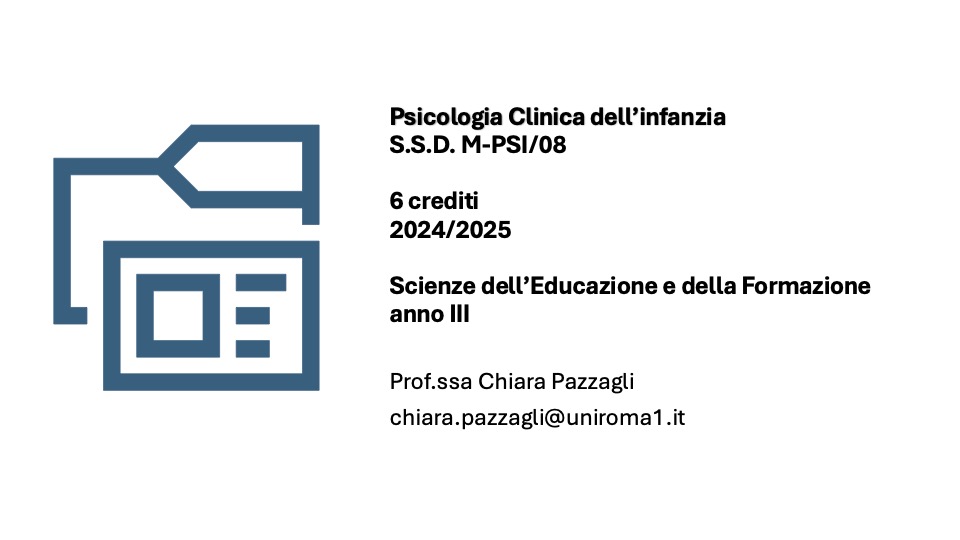 Psicologia Clinica dell'infanzia a.a. 2024/25