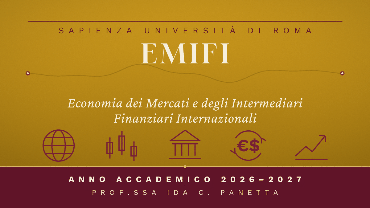 Economia dei Mercati e degli Intermediari Finanziari Internazionali A.A. 2026-27