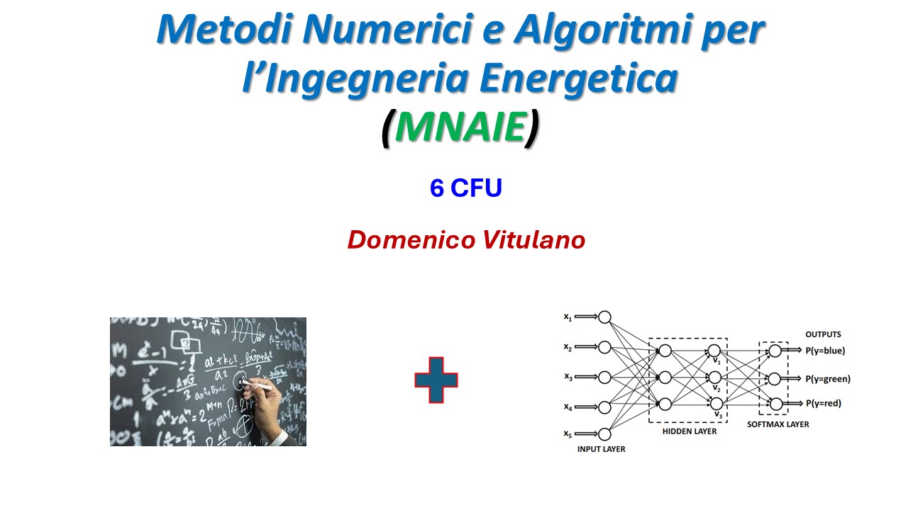 Metodi Numerici e Algoritmi per l’Ingegneria Energetica