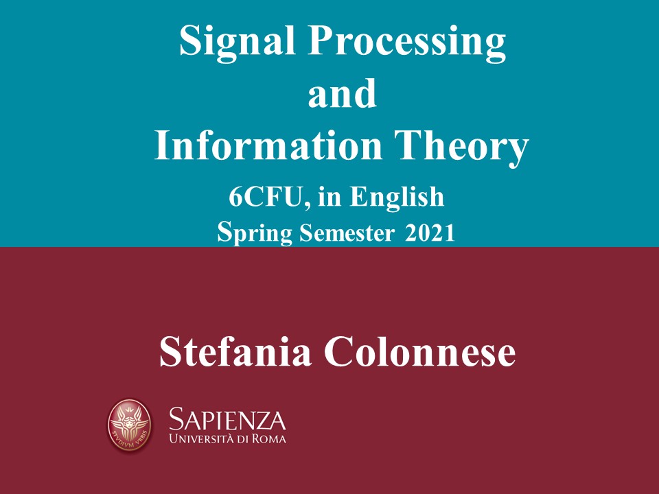 Signal Processing and Information Theory 2020/2021